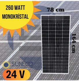 Resim 260 Watt A Kalite Half Cut Monokristal Solar Güneş Paneli 24volt 