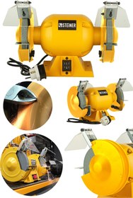 Resim STEİNER Alman 175 mm Turbo 4000 Watt Çark Motoru Zımpara Balta Bıçak Bileme Makinesi Taş Motoru Taşlama Sarı 