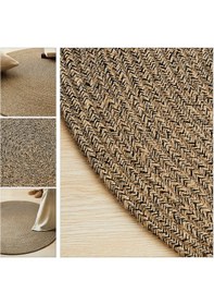 Resim Ocean Home Textile Siyah Kırçıllı Jüt Halı Kilim 120 CM 