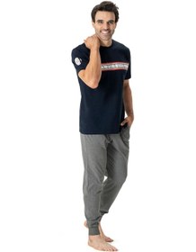 Resim U.s Polo Assn. 18788 Erkek Kısa Kollu Paçası Bantlı Pijama Takımı-lacivert Lacivert 