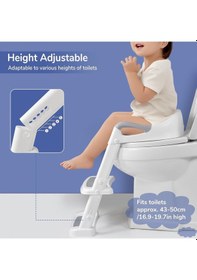 Resim Deanic Çocuk Klozet Adaptörü Merdivenli - Pu Pedli - Kaymaz 1- 7 Yaş, 38- 47 CM Uyumlu Gri 