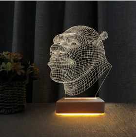 Resim Vipyol 3d Dekoratif Masa Lambası Çocuk Odası Shrek Tasarım Gece Lambası 