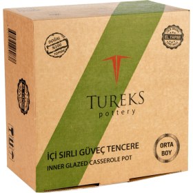 Resim Tureks Pottery İçi Sırlı Güveç Tencere 
