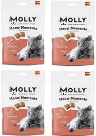 Resim Molly Meow Moments Sensitive Hassas Kediler İçin Ödül Maması 60 G X 4 Adet 