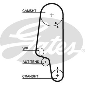 Resim GATES 5427XS Triger Kayisi 135 Dis ( Vw: Polo Hb. 1.4 8V 95-99 ) (WN521653) 