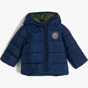 Resim Erkek Bebek Kapüşonlu Şişme Mont 