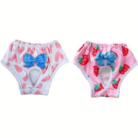 Resim 1/2 Adet Sevimli Evcil Hayvan Çilek Fiyonk & Pantolon Kalp Desenli Termal İç Giyim, Büyük, Orta, Küçük Köpekler ve Kediler için Taciz Önleyici Pantolon. Tatil, Ev, Gezi, Seyahat için Uygun, Seyahat Evcil Hayvan Kıyafetleri,Evcil Hayvan İç Çamaşırı,Şık Evcil Hayvan Giyimi,Oyuncu Evcil Hayvan 