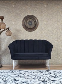 Resim ZAFİR İkili İstiridye Beyaz Boyalı Telli Ayak Çay Seti Koltuk Tekli Berjer , İkili Berjer Koltuk 