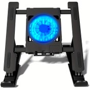 Resim Yeni Ayarlanabilir Laptop Soğutma Standı, Tablet ve Notebook Isı Dağıtımı Rafı Yükseklik Ayarı ile Katlanabilir Tasarım, Yüksek Rüzgar Gücü ve Düşük Gürültü, Ev veya Ofiste Çeşitli Senaryolar için Uygun Taşınabilir Ekran Tutucu 