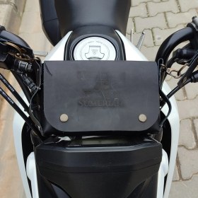 Resim Sumerian Wallet Deri Bisiklet , Motosiklet Çantası Siyah ( Deri Kartlık Hediye ) 