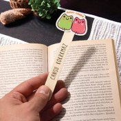 Resim Şirin Kurbağalar İsimli Ahşap Kitap Okuma Ayracı 