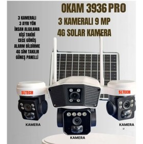 Resim O-kam 3936pro 3 Kameralı 2025 Yeni Nesil Yapay Zeka 9 Mp Solar Pa 