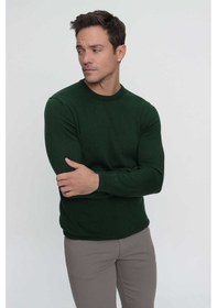 Resim Morven Basic Dinamik Fit Rahat Kesim Bisiklet Yaka Triko Kazak 99kc017005710 Haki 