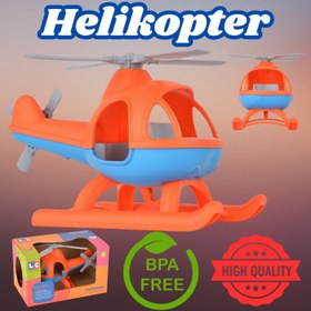 Resim Lüx Turuncu Büyük Helikopter - Plastik Helikopter - Kırılmaz Oyuncak - Kırılmaz Helikopter - Helikopter Oyuncakları - Helikopter Setleri 