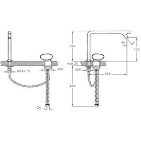 Resim Vitra İstanbul Lavabo Bataryası 2 Delikli Lavabolar İçin Krom A42304 