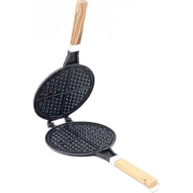 Resim Braventa Collection Taşhan Döküm Waffle Tavası Ahşap Kulp Siyah 