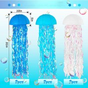 Resim Geeroyoo Renkli Denizanası Kağıt Fener Seti - Yarı Daire Şeklinde Dekoratif Işıklandırma, 6 Parça Mavi Tema Diğer 