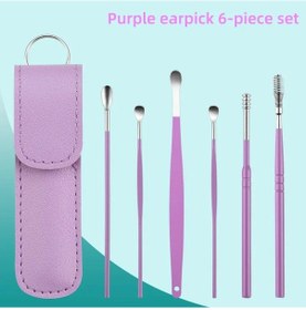 Resim Kulak Temizleme Aracı Paslanmaz Çelik Kulak Temizleme Çubuğu Kiti Ve 1 Adet Saklama Çantası Kulak Kiri Sökücü Aracı Black 