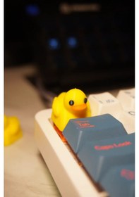 Resim 2 Adet Ducky Keycap Sevimli Sarı Ördek Klavye Tuşu Dekoratif 
