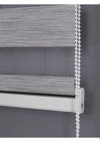 Resim Ithal Kalın Gri Zebra Stor Güneşlik Perde Etek Düz Alüminyum Kasa Metal Ayak 