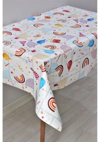 Resim Elyaf Astarlı Silinebilir Pvc Muşamba Masa Örtüsü 1187-1 Parti-krem 