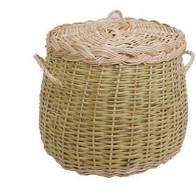 Resim Hasır Sepet Patates Soğan Sepeti Doğal Hasır Kapaklı 