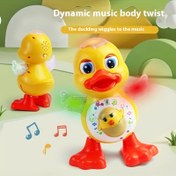 Resim Etkileşimli Dans Ördek Oyuncak Müzik, Dinamik Işıklar ve Yanıp Sönen Etkiler, Eğitici Karikatür Hayvan Oyuncak, Dayanıklı Plastik, Piller Dahil Değil, 0-3 Yaş İçin Uygun, Cadılar Bayramı ve Noel İçin Mükemmel Hediye 