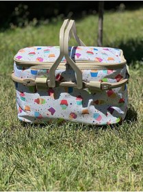 Resim Kale Termos WİNNERTREND İZOLASYONLU Kek Desenli Piknik Çanta 