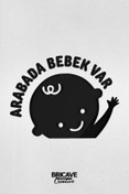 Resim Bricave Arabada Bebek Var Araba Cam Sticker 28x22cm 