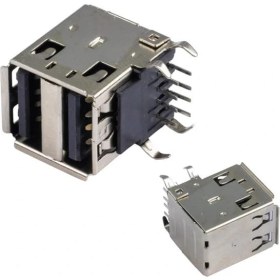 Resim IC-265E USB 2.0 Şase A Dişi Ikili Dik Montaj 8 Pin Oto Teyp USB 