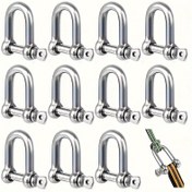 Resim 4 Adet Ağır Hizmet U-Ring Halat Kancaları - Galvaniz Karbon Çeliği Kaldırma Kilitleri İnşaat, Vinçleme, Araç Kurtarma, Çekme, Lanyard, Askı için - Yüksek Yük Kapasiteli Çok Amaçlı Donanım Güvenli Kilitleme Mekanizması ile 