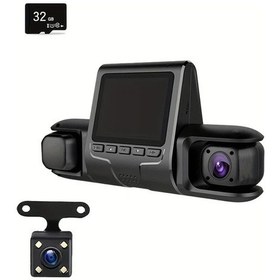 Resim Dream011 Üç Lensli Araç Kamerası 1080p 480p Gece Görüşü Hareket Algılama 32gb Hafıza Kartı 