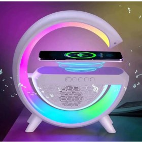 Resim Soffany Bluetooth Hoparlörlü Kablosuz Şarj Özellikli Gece Lambası Masa Lambası 
