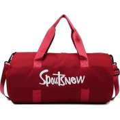 Resim Fashion Schoolbags SJ-629 Büyük Kapasiteli Kadın Oxford Kumaş Su Geçirmez Fitness Tote Çapraz Askılı Çanta Seyahat Bagaj Çantası-Şarap Kırmızısı (Yurt Dışından) 