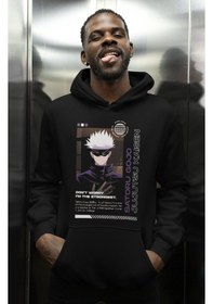 Resim Sevbano Satoru Gojo Jujutsu Kaisen Baskılı Unisex Oversize Anime Karakter Siyah 