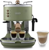 Resim Ecov 311.GR Icona Vintage Manuel Barista Tipi Yeşil Espresso ve Cappuccino Kahve Makinesi Delonghi