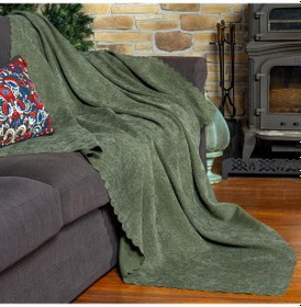 Resim Jakarlı Şönil Koltuk Örtüsü Çekyat Örtüsü Koltuk Şalı 110x175 2 Ad. Kaymaz Sage Yeşil Yeşil 