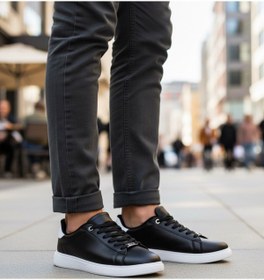 Resim WİPPER Erkek Günlük Spor Ayakkabı Siyah Beyaz Casual Rahat Hafif Ortopedik Hafif Taban 033 