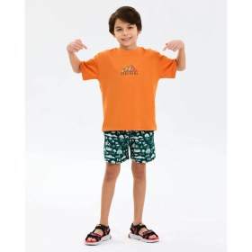 Resim Skechers B Graphic Tee Oversize T-Shirt Büyük Erkek Çocuk Turuncu SK2610014-4223 