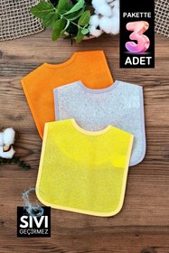 Resim BUUDE Pratik 3'lü Sıvı Geçirmez Bebek Mama Önlüğü 0-18 Ay 