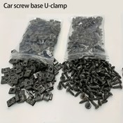 Resim 20/60 adet araba U şeklinde taban klipsi, tampon koruma klipsleri, otomobiller için kendinden vidalı vidalar, ön kanat çarpışma önleyici klipsler, metal U şeklinde ped ve motosikletler için uygun kendinden vidalı vida seti 