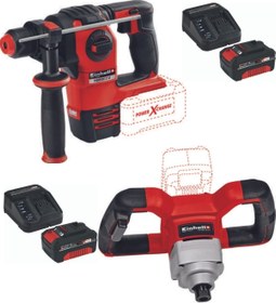 Resim Einhell Herocco 18v Kırıcı Delici Te-mx 18 Li Karıştırıcı 2x4.0 Akülü Set 