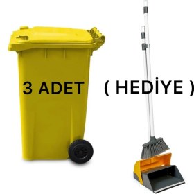 Resim Umbex Plus 240 Lt Çöp Konteyneri/kapaklı Faraş Hediyeli 