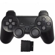 Resim Siyah-kablosuz Denetleyici 2.4g Gamepad Ps2 Konsolu İçin Çift Titreşim Joystick Joypad Usb Pc Oyun Controle 
