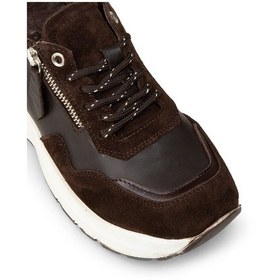 Resim Deery Kadın Hakiki Süet Kahverengi Dolgu Topuk Sneaker - M9147zkhvc02 