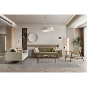 Resim Yuvaset Home Arte Ahşap Ayaklı Mekanizmalı 3+3+1 Koltuk Takımı 