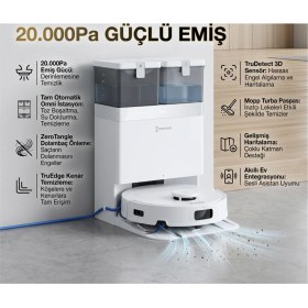 Resim Ecovacs Deebot T30C Omni Istasyonlu 20000PA, Sıcak Suda Yıkama 75°c, Ozmo Turbo 2.0 Paspas, , Uyarlanabilir Islak Temizlemli Robot Süpürge,eli 