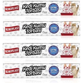 Resim Koroplast Extra Güçlü Kedi Kumu Torbası 82x50 Cm 7 Li X 4 Paket 