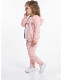 Resim Toontoy Kids Toontoy Kız Çocuk 3'lü Eşofman Takımı Uzun Kollu Bisiklet Yaka Nakışlı T-shirt - Kapüşonlu Fermuarlı Hırka- Beli Paçası Lastikli Eşofman Altı 25041 Pudra 