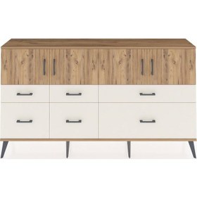Resim Arges Konsol 4 Raflı 6 Çekmeceli 4 Kapaklı 176x30x99 Çam-çam/aytaşı Atlas Çam/aytası - Atlas Çam 